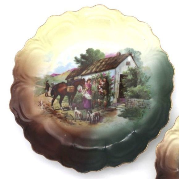 Z.S. & CO, Scottish Highland Hunting Scene, (ZEH, SCHERZER) BAVARIA CABINET PLAT - Picture 3 of 10